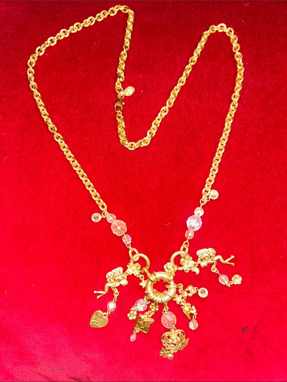 Kirks Folly Vintage Gold Fairy Charm Necklace!!!